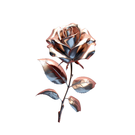精美玫瑰花模型金属风格素材