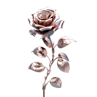 高清创意设计金属玫瑰花素材