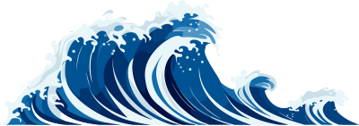 蓝色海浪商业设计插画