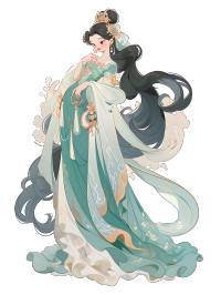华丽汉服女神插画素材