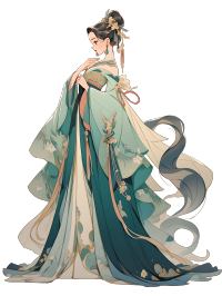 古风美女华丽汉服插画