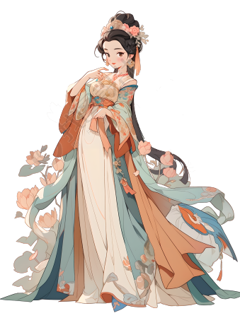 中国传统服装汉服女神插画