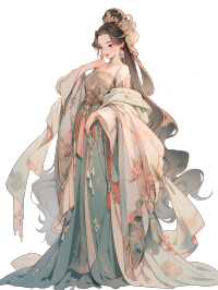 中国女神汉服风格插画