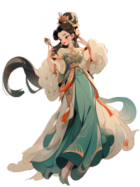 中国风创意敦煌女神PNG元素