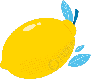 创意装饰元素黄色柠檬插图