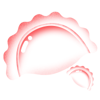 二十四节气冬至红色渐变饺子插画
