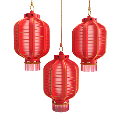 中国新年素材红色灯笼插画
