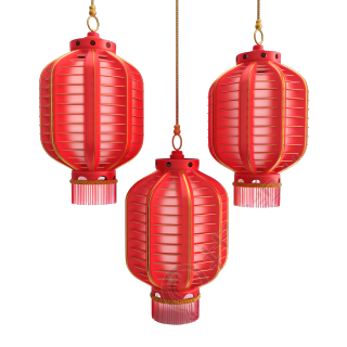 中国新年素材红色灯笼插画