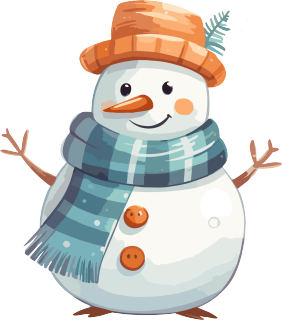 可爱雪人插画设计素材