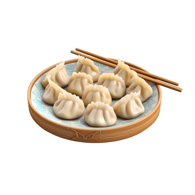 简笔3D动画图美味中式饺子素材