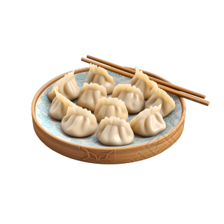 简笔3D动画图美味中式饺子素材