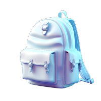 简约柔和背景3D蓝色书包插画