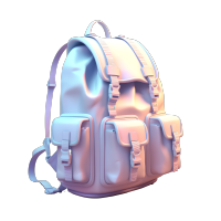 简约素材白底3D背包插画