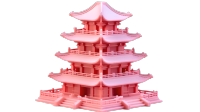 中国古代阁楼果冻积木模型插图