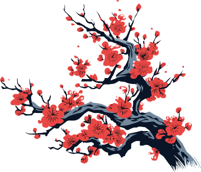 冬季红色梅花图形素材
