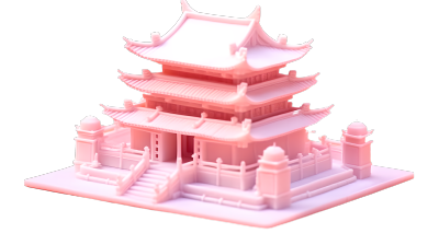 古代中国阁楼积木模型素材
