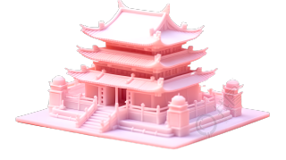 古代中国阁楼积木模型素材