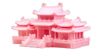 古色古香的中国式阁楼插画