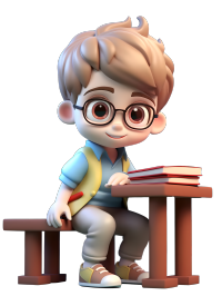 可爱男孩看书插画