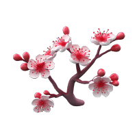 粉色梅花分支插画