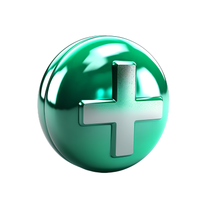 绿色圆形药丸标志十字元素