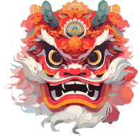 中国新年丰富多彩的舞狮插图