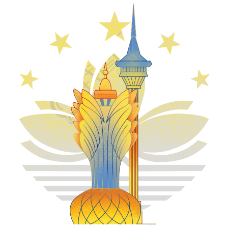 透明背景澳门回归黄色星星插画