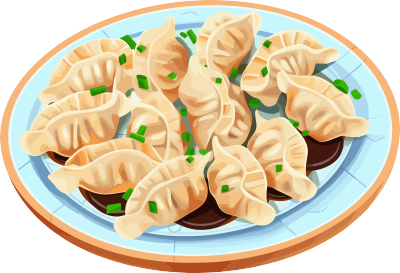 美味的中国饺子扁平插图