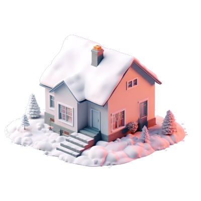 白色背景的小房子素材