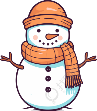 可爱雪人冬季节日设计插画