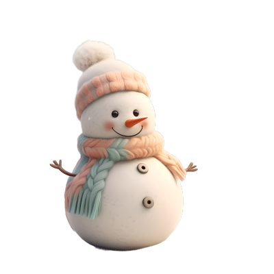3D小雪人插画