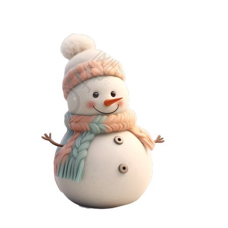 3D小雪人插画