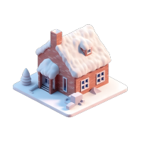 雪顶小屋的创意设计元素图形素材
