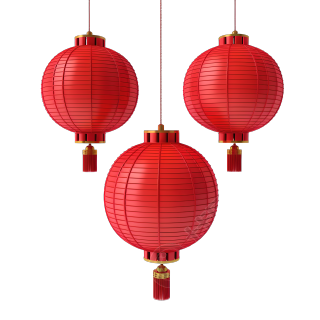 红色中国灯笼中式庆祝元素
