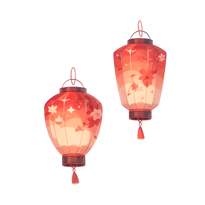 新年庆祝装饰中国灯笼素材