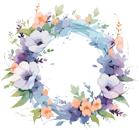 花环与极简水彩扁平插图