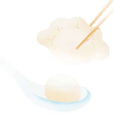 水饺和汤圆的图形素材