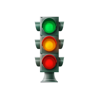 交通信号灯红绿图案创意插画
