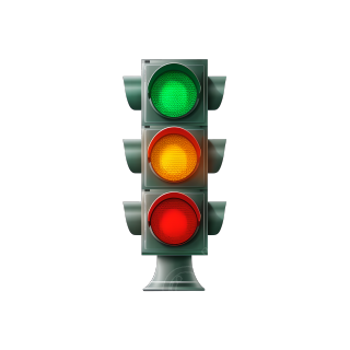 交通信号灯红绿图案创意插画
