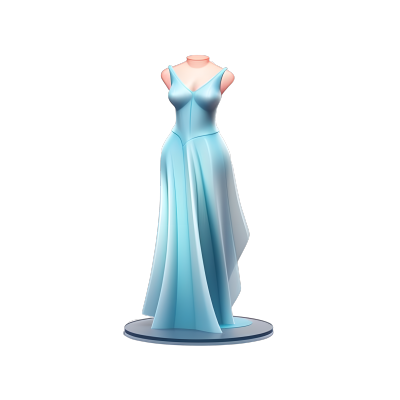 连衣裙3D图标设计插图