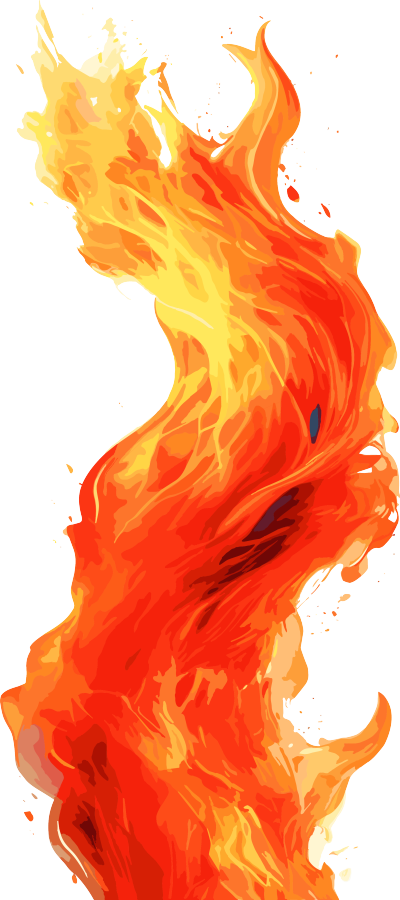 橙色火焰平面插图