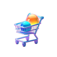 购物车3D透明玻璃创意设计素材