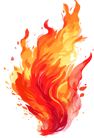 红色火焰透明背景平面插画