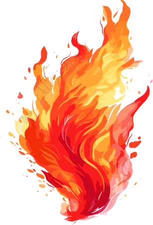 红色火焰透明背景平面插画
