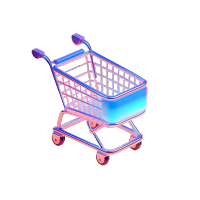 购物车卡通风格的简约图标插图