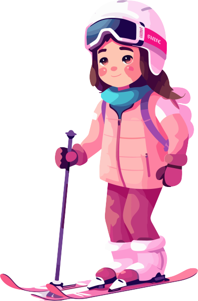滑雪儿童粉色滑雪衣服平面素材