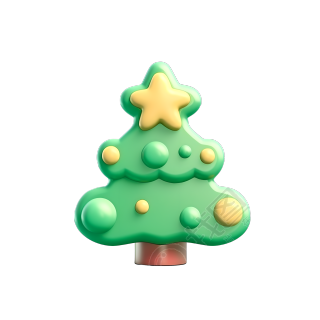 圣诞树商业可用3D插画
