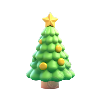 绿色圣诞树可商用插画