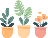 儿童绘本卡通插画盆栽植物素材