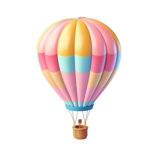 热气球3D卡通商业设计插画